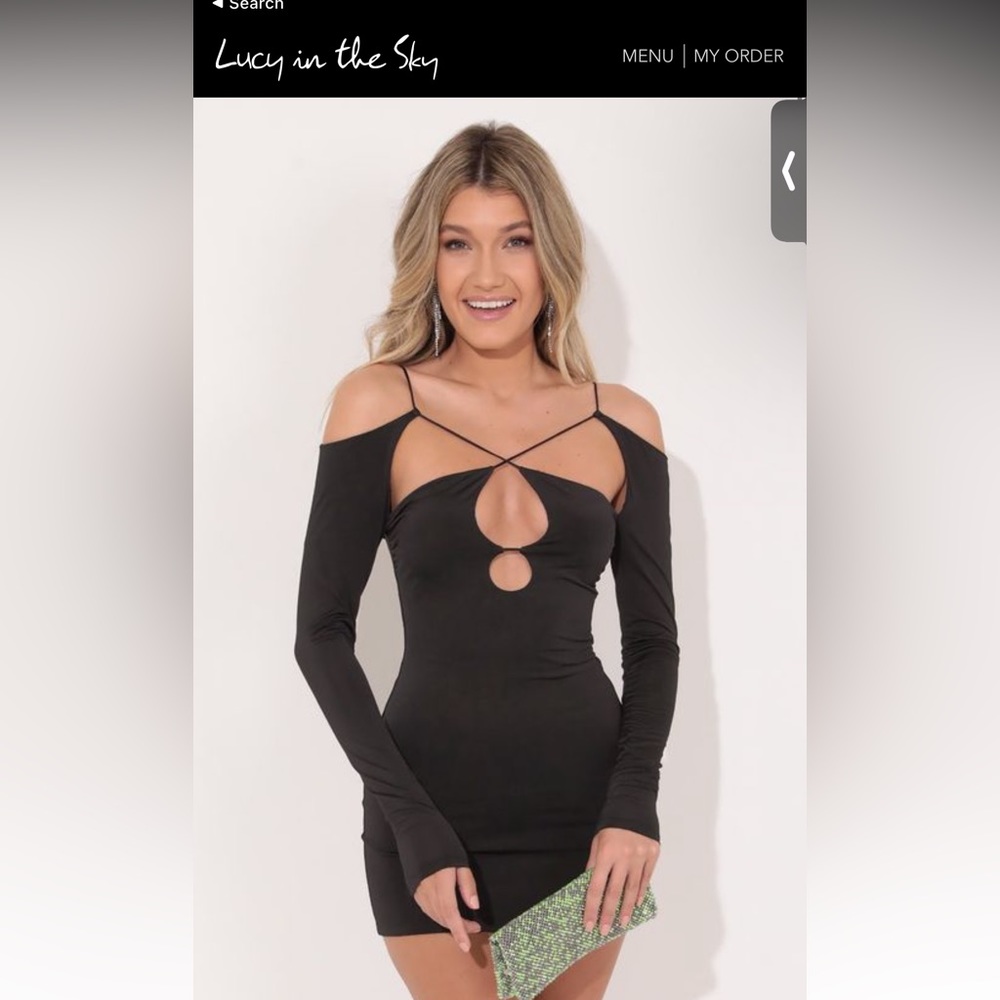 Lucy in the Sky Black Melo Mini Dress - Picture 2 of 2